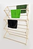 Clothes Drying Rack Wooden Maple Folding Amish Handmade Quality 36 Inches Wide 52 Inches Tall USA