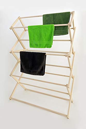 Clothes Drying Rack Wooden Maple Folding Amish Handmade Quality 36 Inches Wide 52 Inches Tall USA