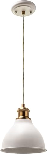 Aspen Creative 61154-11, colgante ajustable para interiores, 1 luz, acabado de 2 tonos, acabado de 2 tonos, 7-3/8 pulgadas de ancho x 7-1/4 pulgadas