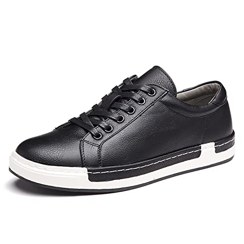 Men Leather Casual Shoes Lace-up Oxford Fashion Non-Slip Flats Trendy Business Comfortable Sneakers