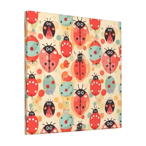 Impression sur toile coccinelles 30,5x30,5 cm pour salon