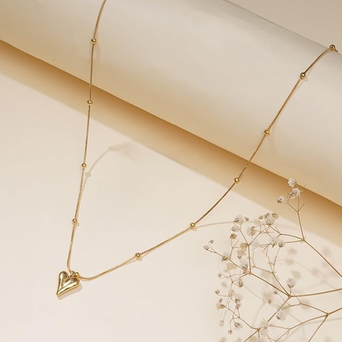 Image of Stone Necklace Set For Women Stylish | Anti Tarnish Waterproof Stainless Steel Chain Pendant Necklaces Jewelry for Love | Gold Plated Jewellery Accessories for Woman & Girls | Birthday Gift for Wife & Girlfriend