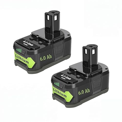 XXPYYGU 2Packs Replacement for Ryobi 18V Battery 6.0Ah - High Capacity Lithium-Ion Battery Pack Compatible Ryobi 18V Series Tools