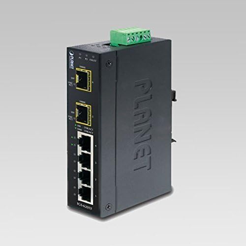PLANET TECHNOLOGY IGS-620TF IP30 Industrial Gigabit Ethernet Switch 4-Port 10/100/1000Base-TX + 2-Port 100/1000FX (SFP) (-40~75 C)
