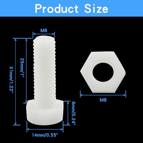 Tornillos de plástico con tuerca Marca Biaungdo (2)