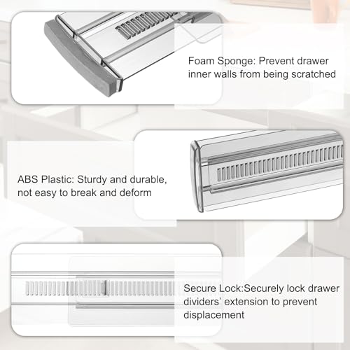 Adjustable Expandable Drawer Dividers - 2 Pack for Organizing - Image 3