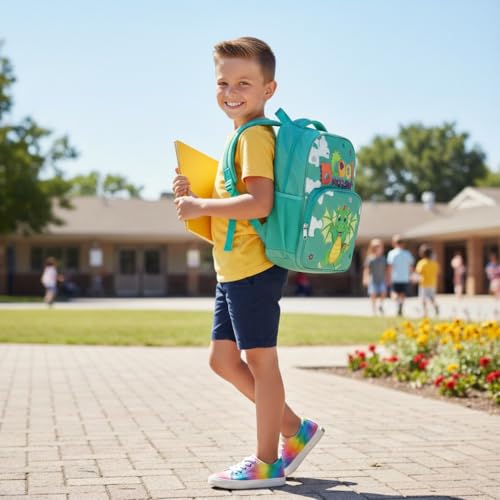 Image of Stylbase Cartoon Printed School Bag for Boys and Girls | Waterproof Backpack Bag for Travelling Sports | Kids Bag Ideal for UKG Nursery 1st Class | School Bags for 5 7 Years 15 Inches