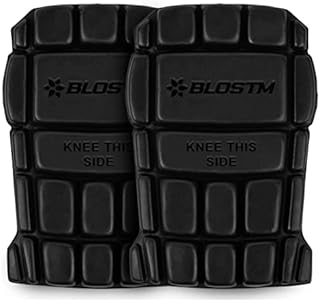 BLOSTM Knee Pads Work Protection - Pair of Flexible Foam Knee Pads for Work Trousers Suitable for Sports, Construction & Mechanic Work and as Gardening Knee Pads - Customisable Knee Pad Inserts (2PCS)
