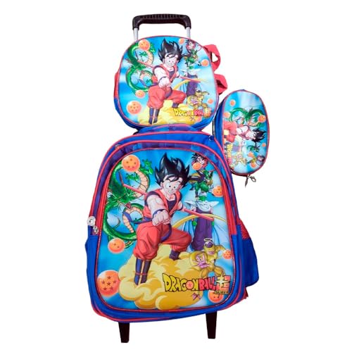 Kit Mochila Dragon 3D com Rodinhas + Lancheira Térmica + Estojo Escolar