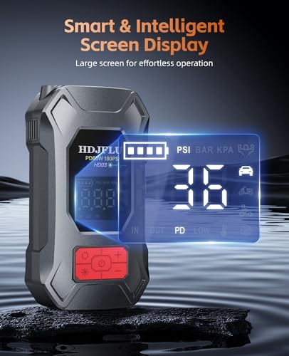 Arrancador 7500A portátil con batería de 24000mAh y compresor de aire de 180PSI 6