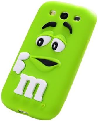 My8 Green Samsung S III i9300 Cover Cute M&M's Milk Chocolate Rainbow Bean With Finger Soft Silicone Rubber Back Case Skin for Samsung Galaxy S3 III i9300