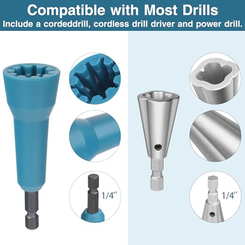 Image of Wire Nut Twister,Wire Twisting Tool,Wire Nut Twiter for Drill,Spin Twist Wire Connector Socket,Wire Connector Driver with 1 /4 inch Chuck,Wire Stripping and Twisting Tool for Cable Quick Stripping(2pcs)