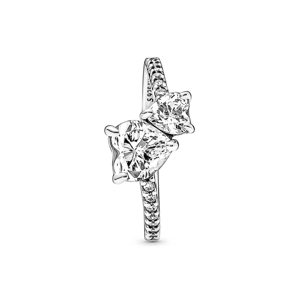 Pandora Timeless - Anello Unione di Cuori, in argento sterling, con pietre di zirconia cubica incolori