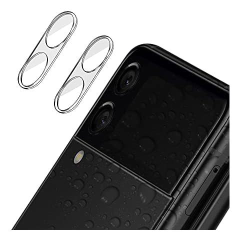 ROSAUI for Samsung Galaxy Z Flip 3 Camera Lens Protector, 2 Packs HD Tempered Glass Rear Camera Shield Protective Cover Ultra-Thin Anti-Scratch Back Camera Screen Protector for Galaxy Z Flip3 5G Cover