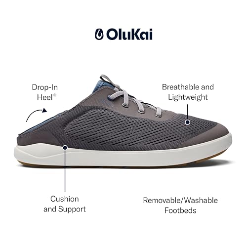 Image of OluKai Moku Pae Slip-On Men's Boat Shoes, Breathable Mesh Deck Shoes, Lightweight Water-Friendly Beach Sneakers for All-Day Comfort