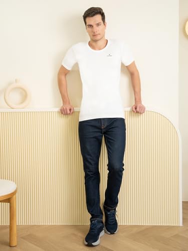 Image of Lux Cozi Men's White Half Sleeves Cotton Vest