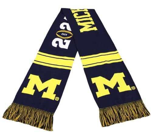 Official 2024 College Football Playoff National Championship Game Michigan Wolverines Knitted Scarf 1-8-2024, LLC