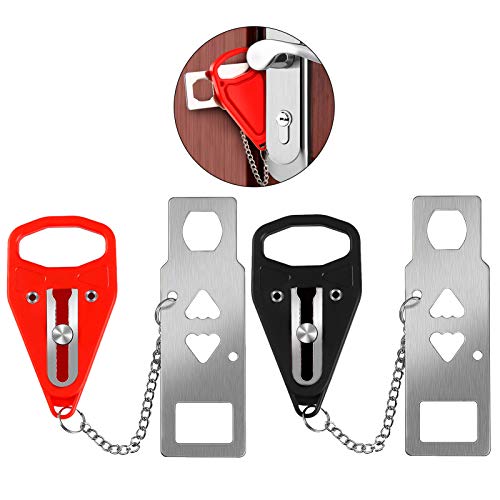 GIFZES Portable Door Lock,Travel Lock,Add Security Hotel Door Jammer from Inside - Sturdy Self-Defense Door Security Device,Perfect for Traveling, Hotel, Home,Apartment(2 Piece)