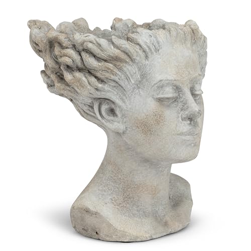 Abbott Collection Medusa Woman Head with Blowing Hair Cement Planter (9" H) by Abbott Collection - Used condition - US$20.52