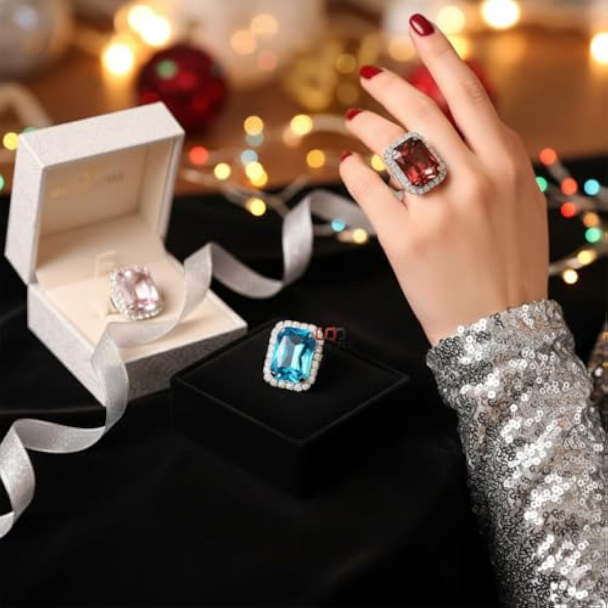 Multicolor Stone Adjustable Ring for Men
