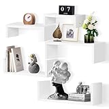 Kinsider - Mensola da parete a forma di U, 24/28/34/38/42 cm, in legno, con carico massimo 30 kg, montaggio a parete, per soggiorno, studio, cucina...