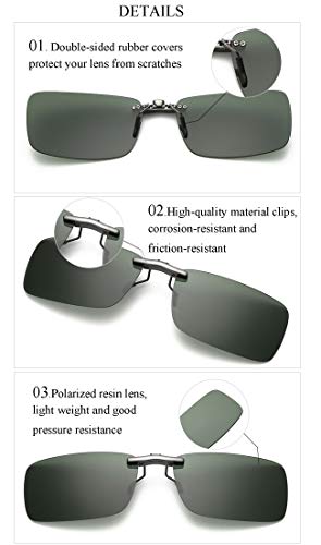 Polarized Clip On Sunglasses Anti Glare UV400 Non-flip Clip-on Sunglasses over Prescription Glasses4