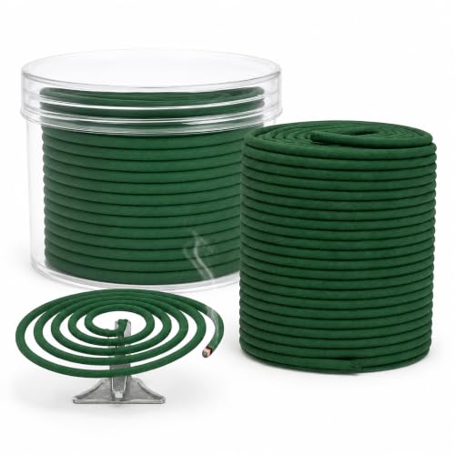 48 Spiralen Citronella Räucherspirale Zitronengras Coils mit Halterung geeignet für Outdoor-Camping Terrasse Wandern usw