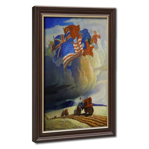 Impression toile haut de gamme Soldiers of The Soil de N.C. Wyeth avec cadre de suspension