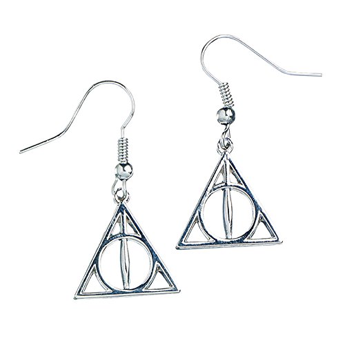 Harry Potter Offizielle Deathly Hallows Symbol Tropfen Silber-Ohrringe