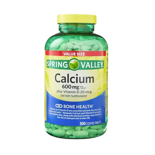 Calcium Supplement for Women and Men 600 mg Calcium with Vitamin D3 Essential Bone Health Support 500 Tablets Per Bottle for Over 8 Months (250 Days) of Supply (Pack of 1)
