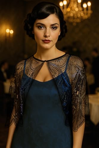 BABEYOND 1920s Shawl Wraps for Women, Sequin Beaded Shawls and Wraps for Evening Dresses Party3