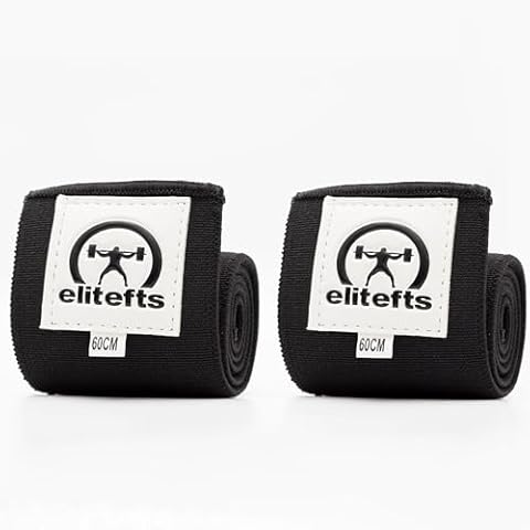 EliteFTS Super Heavy Wrist Wraps Black 60cm - Professional Quality Wrist Support with Heavy Duty Thumb Loop - Best Wrap for Powerlifting Competition, Strength Training, Bodybuilding Cover