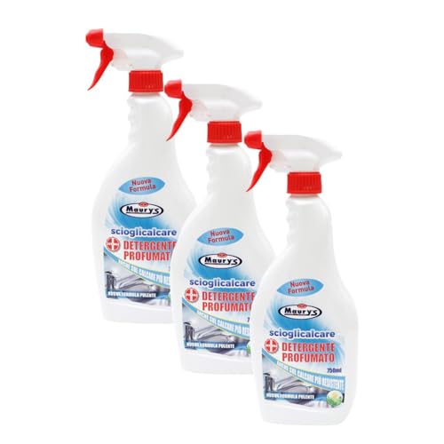 Maury's Set 3 detergenti Sciogli Calcare Spray Igienizzante per Bagno e Cucina 750ml