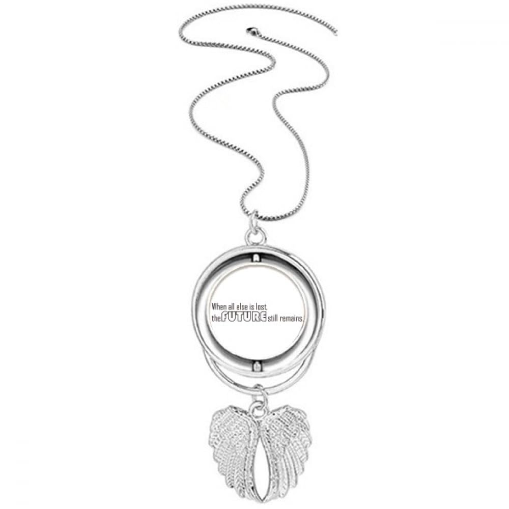 Collier pendentif ailes d'ange femme pendentif citation gravée acier inoxydable - 4