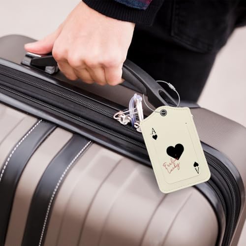 Preppy Playing Cards Luggage Tags for Suitcases, Spade Luggage Tag, Feeling Lucky, Back to School, Trendy 2 Pack Luggage Tags for Travel, Teen Girls Gifts Suitcase Tags4