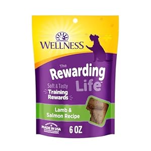 Wellness Rewarding Life Dog Treats, Training Treat, Grain Free, Soft Lamb & Salmon (6 Ounce Bag)