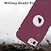 Annymall Case Compatible for iPhone 8 & iPhone 7, Heavy Duty [with Kickstand] [Built-in Screen Protector] Tough 4 in1 Rugged Shorkproof Cover for Apple iPhone 7 / iPhone 8 (Burgundy/Pink)