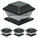 voona Solar Post Cap Lights Outdoor - Fence Post Lights Solar Powered White LED Post Lighting for 4x