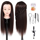 Ba Sha 練習用 編み込み練習用 ウィッグマネキンヘッド ヘアアクセサリーセット 美容室サロン 100%合成髪 YK-04