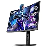 27 Inch QHD 1440p Curved Gaming Monitor, 180Hz Refresh Rate, 1ms VRB, AMD FreeSync Premium, 1800R Curved Screen with HDMI & DP, Built-in Speakers
