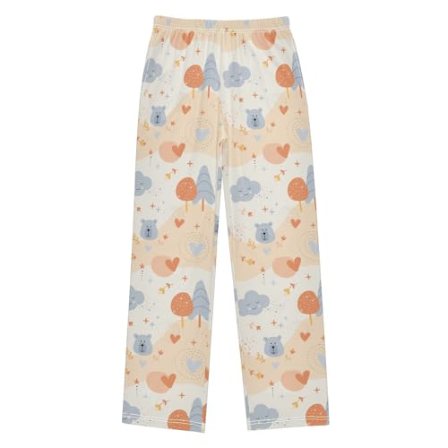 Boys' Pants Bohemian Bear Tree Heart Long Bottoms Jogger Pants Elastic Waist Trousers with Pockets S-XL