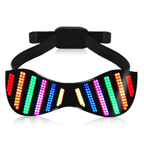 Luocute LED Glasses, Customizable Bluetooth Light Up Glasses with APP Control for Adults, Parties, Festivals, Christmas and Birthday