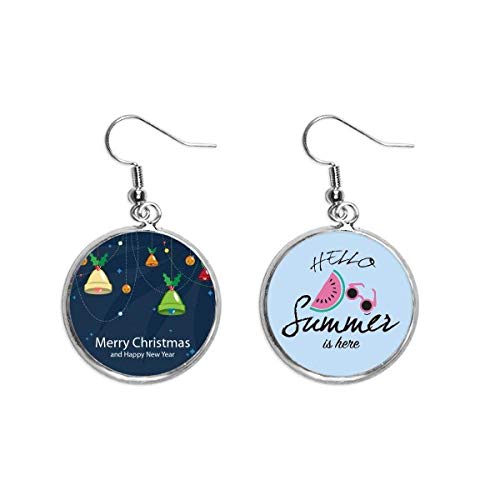 Pendientes de sandía ligeros estilo campana de Navidad