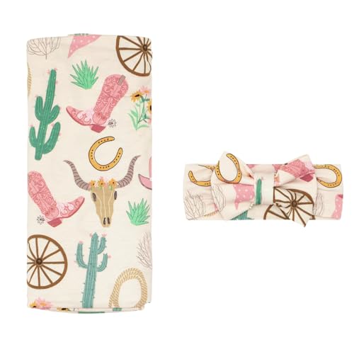 Little Sleepies Swaddle & Headband Bow Set