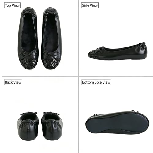 Image of Women's Foldable Ballet Flats - Portable Flat Shoes for Travel and Wedding that Fit in Your Purse