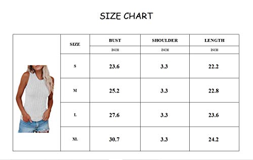 Saodimallsu Womens High Neck Tank Top Summer Ribbed Sleeveless Shirts Casual Loose Knit Cami Sweater Vest White thumb #6