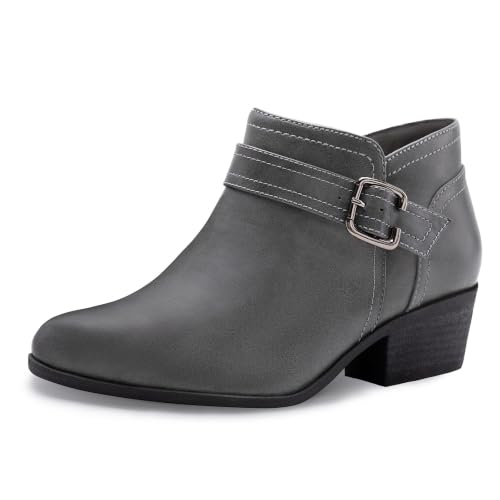 Image of Athlefit Women's Chunky Low Heel Short Ankle Boots