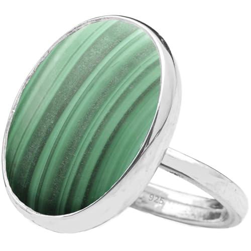 Natural Amazonite Crystal Ring Anti-Tarnish 925 Sterling Silver Oval Solitaire Gemstone Dainty Perseverance Crystal Virgo Wealth Statement Ring Handmade Turkish Fine Jewelry