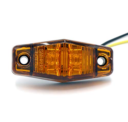 Tmh 10 Pcs 2.5 Inch 5 Amber + 5 Red Super Flux Led Side Marker Fender Light 12V Dc Universal For Trucks Rv Cab Surface Mount 2 Diodes Aa12 #TOP2