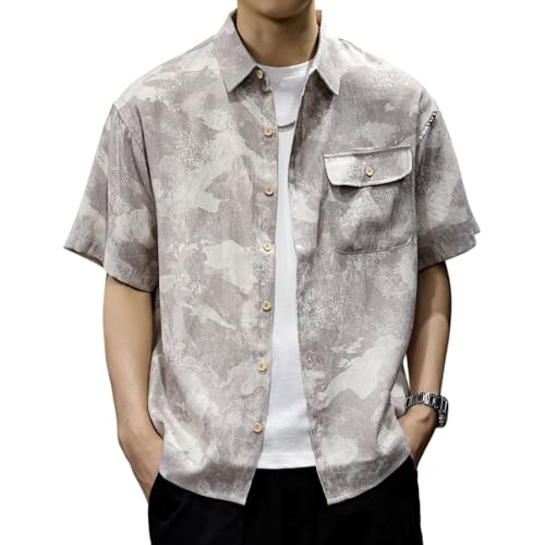 Chemise manches courtes camouflage coton homme idéale pour l'été